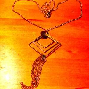 Vintage gold chain tassel necklace